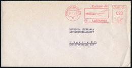 1965 (22.2.) 6 FRANKFURT AM MAIN 16, Absender-Freistempel Lufthansa Europa Jet, Rs. Abs.-Vordruck Mit DLH-Logo, Inl.-Bri - Autres & Non Classés