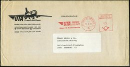 1977 6 FRANKFURT AM MAIN 1, Absender-Freistempel: UTA FRENCH AIRLINES.. Auf Dekorativem Reklamebrief, UTA = Union De Tra - Other & Unclassified