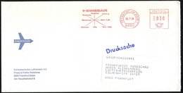 1978 6000 FRANKFURT AM MAIN 1, Absender-Freistempel: SWISSAIR.. (stilis. Streckennetz) Firmenbrief Mit Logo - Fluggesell - Altri & Non Classificati