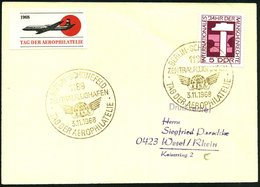 1968 (3.11.) 1189 BERLIN-SCHÖNEFELD ZENTRALFLUGHAFEN, Sonderstempel: TAG DER AEROPHILATELIE + Passende Vignette, Inl.-Ka - Autres & Non Classés