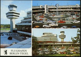 1977 Berlin-Tegel, PP40 Pf. Burgen: FLUGHAFEN BERLIN-TEGEL (3 Ansichten) = LUPOSTA '77 (rs. Concorde, Zeppelin, Ballon E - Other & Unclassified