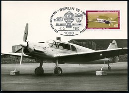 1983 BERLIN, 60 + 30 Pf. Messerschmitt "Me 108" + 2 Passende Sonderstempel BERLIN 12 (Ballon, Wright-Flugzeug) Bzw. 8000 - Otros & Sin Clasificación