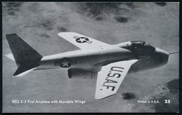 1960 (ca.) U.S.A., S/ W.-Foto-Ak.: Bell-Versuchsflugzeuge "X-5" Mit Verstellbaren Flügeln (Karte No.25) U. "X-1 B" (Rake - Autres & Non Classés