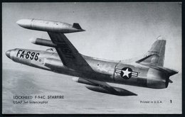 1960 (ca.) U.S.A., S/ W.-Foto-Ak.: Lockheed "F-94C Starfire" (Karte No.1) U. "T-33" Trainer (Karte No.60) Je Ungebr., 2  - Other & Unclassified