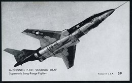 1960 (ca.) U.S.A., S/ W.-Foto-Ak.: McDonnell "F-101 Voodoo" (Karte No.59) Und "F3H-1N Demon" (Karte No.63) Je Ungebr., 2 - Autres & Non Classés