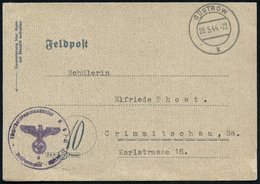 1944 (28.5.) GÜSTROW, 2K-Steg + Briefstempel: Fliegerhorstkommandantur A 8 /  XI, Platzkommando Güstrow, Feldpost-Faltbr - Altri & Non Classificati