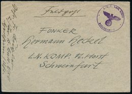 1941 (ca.) Herlheim, Briefstempel: 2./  L.(uftwaffen) B.(au) Batl. 1/ XIII + Hs. Abs. (Herlheim) Feldpostbrief An Fliege - Sonstige & Ohne Zuordnung