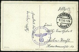 1940 (16.3.) HERZBERG (HARZ), 1K-Brücke + Briefstempel: L(uft)w.(affen) Bau-Komp. 6/ VI; Feldpostkarte N. Köln - Luftwaf - Otros & Sin Clasificación