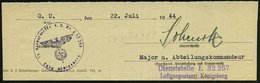 1944 (22.7.) Königsberg/ Pr., Briefstempel: Tr. Dienststelle F. P. Nr. L 32 257 Lgpa. Königsberg = Stab Flak-Abt. 219 +  - Otros & Sin Clasificación