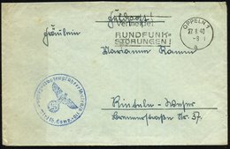 1940 (27.8.) OPPELN 1, Maschinen-Werbestempel (Rundfunk) + Briefstempel: Flugzeugführerschule A/ B 110, Wirtsch.(afts) K - Otros & Sin Clasificación