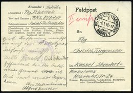 1943 (6.1.) ROTHWESTEN-ERLENBUSCH über KASSEL 7, 2K-Steg = PSt.I + (undeutl.) Briefstempel + Hs. Abs.: Flugzeug-Führersc - Sonstige & Ohne Zuordnung