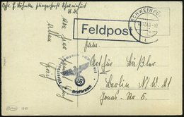 1941 (18.12.) SCHWEINFURT, 2K-Steg + Briefstempel: Fliegerhorstkommando Schweinfurt + Hs. Abs., Feldpost-Weihnachts-Ak.  - Autres & Non Classés