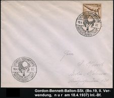 1937 (18.4.) CHEMNITZ-SÜDKAMPFBAHN, Sonderstempel: GORDON-BENNETT AUSSCHEIDUNGS-FAHRT (Ballon) Fernbrief Mit Olympia-Fra - Otros & Sin Clasificación