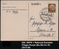 1938 (25.9.) HANNOVER, Sonderstempel NSFK Flugtag = N(ational)-S(ozialist.) F(lieger)-K(orps) = Sportfluzeug, Inl.-Karte - Other & Unclassified