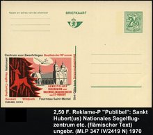 1970 BELGIEN, 2,50 F. Publibel-Ganzsache: Nationaal Centrum Voor Zweefvliegen.. = Segelflugzeug (u. Hirsch, Benediktiner - Other & Unclassified