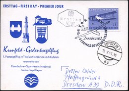 1961 (15.5.) ÖSTERREICH, Sonderstempel: Jnnsbruck 2, KRONFELD GEDENKSEGELFLUG Auf Passender Segelflug-Sonderkarte: 1. Po - Other & Unclassified
