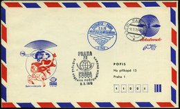 1978 (8.9.) TSCHECHOSLOWAKEI, 6 Kc. Sonderganzsachen-Umschlag: PRAGA HELIKOPTERFLUG, Blauer Helikopter-Sonderstempel, (M - Sonstige & Ohne Zuordnung