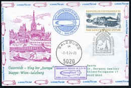 1974 (7.9.) ÖSTERREICH, Sonderstempel: 1150 WIEN, EUROPAFLUG DES GOODYEAR LUFTSCHIFFES "EUROPA" (Luftschiff über Stephan - Altri & Non Classificati