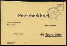 1975 6601 HEUSWEILER 1, Hand-Werbestempel: Europawelle Saar (Sendemasten) Auf Markenlosem PSch-Brief (wie Immer Oben Kna - Autres & Non Classés