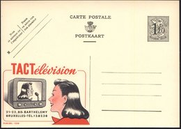 1952 BELGIEN, 1,20 F. Publibel-Ganzsache: TACTélevision.. = TV-Apparat Mit Moderatorin Mit Mikro, Ungebr. (Mi.P 283 I /  - Andere & Zonder Classificatie