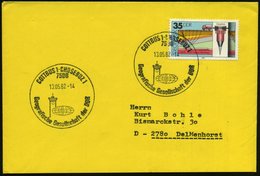 1982 (13.5.) 7500 COTTBUS 1- CHOSEBUZ 1, Sonderstempel: Geografische Gesellschaft Der DDR (Turm/ Globus) BRD-Karte (Mi.2 - Otros & Sin Clasificación