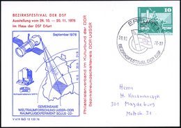 1976 (28.10.) 50 ERFURT 1, PP 10 Pf. Neptunbrunnen: Geodäsie Aus Dem Weltraum, Multispektralkamera Zeiss In Sojus-22 + S - Other & Unclassified