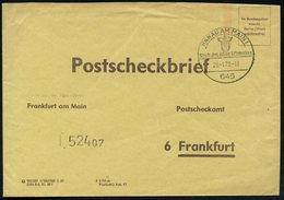 1970 645 HANAU AM MAIN 1, Handwerbestempel: Stadt Des Edlen Schmuckes (Wappen) Auf Portofreiem PSch-Brief (Bo.22) - Geol - Otros & Sin Clasificación