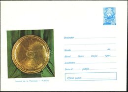 1973 Rumänien, 55 B. Ganzsachen-Umschlag: Schatz Von Pietroasa, Goldschale, Ungebr. (Mi.U 599/068) - Gold, Silber & Schm - Otros & Sin Clasificación