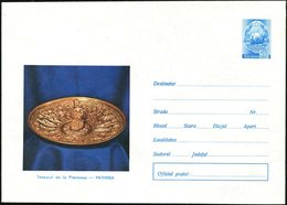 1973 Rumänien, 55 B. Ganzsachen-Umschlag: Schatz Von Pietroasa, PATHERA (Goldschale), Ungebr. (Mi.U 599/070) - Gold, Sil - Autres & Non Classés