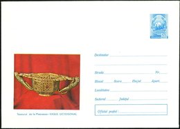 1973 Rumänien, 55 B. Ganzsachen-Umschlag: Schatz Von Pietroasa, Oktogonales, Goldenes Gefäß, Ungebr. (Mi.U 599/072) - Go - Sonstige & Ohne Zuordnung
