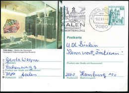 1981 7080 Aalen, 50 Pf. Bild-Ganzsache  Neuschwanstein:Geologisch-Paläontologisches Museum (Vitrinen Mit Versteinerungen - Other & Unclassified