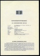 1973 ÖSTERREICH, 2 S. "Dornbirner Messe", Ungez. Schwarzdruck Auf Amtl. Ankündigungsblatt Der Staatsdruckerei (Mi.1417 U - Other & Unclassified