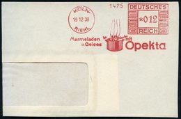 1938 (19.12.) KÖLN-RIEHL, Absender-Freistempel: Opekta (Kochtopf), Anne Franks Vater Arbeitete Im Niederländ. Exil Für D - Other & Unclassified