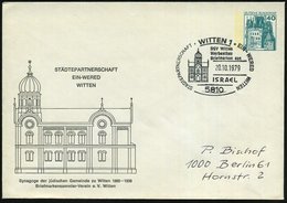 1979 (20.10.) 5810 WITTEN 1, Sonderstempel: Städtepartnerschaft EIN-WERED (Israel) - WITTEN = Synagoge Von 1885 Auf Moti - Autres & Non Classés