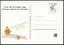 1991 (17.10.) TSCHECHOSLOWAKEI, PP 5 Kc.: 50 Jahre Ghetto Von Theresienstadt (Judenstern, Stacheldraht) + Zudruck: Pres. - Other & Unclassified