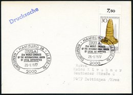 1977 (23.9.) 2000 HAMBURG 36, Sonderstempel: IULA, 23rd WORLD CONGRESS OF THE INTERNAT. UNION OF LOCAL AUTHORITIES, Inl. - Other & Unclassified