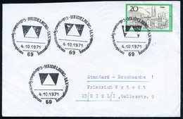 1971 (4.10.) 69 HEIDELBERG, Sonderstempel: Colloquium Spectroscopicum Internat. XVI (Logo) 4x Auf Inl.-Brief (Bo.63) - I - Sonstige & Ohne Zuordnung