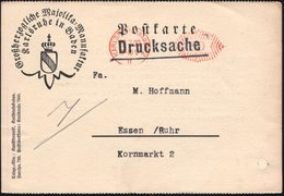 1922 (28.7.) KARLSRUHE (BADEN) 2, Postfreistempel 50 Pf. Ziermuster Auf Dekorativer Firmenkarte: Grßherzogl. Majolika-Ma - Other & Unclassified