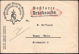 1922 (28.7.) KARLSRUHE (BADEN) 2, Postfreistempel 50 Pf. Ziermuster Auf Dekorativer Firmenkarte: Grßherzogl. Majolika-Ma - Andere & Zonder Classificatie