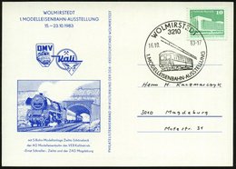 1983 (16.10.) 3210 WOLMIRSTEDT, Sonderstempel: 1. MODELLBAHN-AUSSTELLUNG (= Modell-Diesellok) Auf Passender Ausstellungs - Altri & Non Classificati