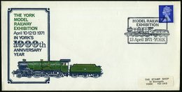 1971 (13.4.) GROSSBRITANNIEN, Sonderstempel: YORK MODEL RAILWAY EXHIBITION (Modell-Dampflok Mit Tender) Auf Motivgleiche - Autres & Non Classés