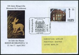 2011 (15.4.) 48165 MÜNSTER; Sonderstempel: MUSEUM FÜR LACKKUNST 100 JAHRE (Museum) Auf PU 55 C. Plusbrief Individuell: 1 - Otros & Sin Clasificación