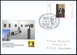 2003 (6.3.) 80634 MÜNCHEN 2, 55 C. Sonder-Ganzsachen-Umschlag: MAX BECKMANN (1884-1950, Ab 1933 "entarteter" Künstler) + - Altri & Non Classificati