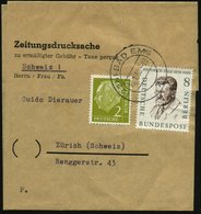 1958 BERLIN /  BRD, 8 Pf. Heinr. Zille (1858-1929, Maler, Zeichner, Fotograf) U. 2 Pf. Heuss (gest. (22 B) BAD EMS) Auf  - Otros & Sin Clasificación