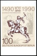 1990 (12.1.) BERLIN /  BRD, Je 100 Pf. Postreiter Von A. Dürer, Omnibus-Ausgabe + ET-Sonderstempel 1000 BERLIN 12 (500 J - Otros & Sin Clasificación