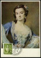 1957 (26.6.) D.D.R., 10 Pf. Rosalba Carriera (Mi.587) + Passender Sonderstempel: BERLIN W 8, Besucht Die DRESDNER GEMÄLD - Other & Unclassified