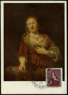 1957 (26.6.) D.D.R., 25 Pf. Rembrandt Van Rijn (Saskia, Mi.590) + Passender Sonderstempel: BERLIN W 8, Besucht Die DRESD - Sonstige & Ohne Zuordnung