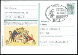 1994 (18.1.) 10619 BERLIN 12, 80 Pf. Bild-Ganzsache: Struwwelpeter (Zappelphilipp) Von Dr. Heinrich Hoffmann (1845) Früh - Sonstige & Ohne Zuordnung