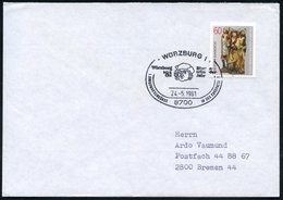 1981 (24.5.) 8700 WÜRZBURG 1, Sonderstempel: Riemenschneider-Jahr = Kopfbild Tilman Riemenschneider (1460 - 1531, Bildha - Sonstige & Ohne Zuordnung