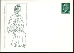 1972 Berlin, PP 10 Pf. Ulbricht: Mutter Courage Brecht (Sandberg) = Interartes '72, Ungebr. (Mi.PP 8/96) - Deutsche Dich - Autres & Non Classés